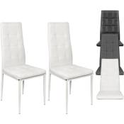 Chaise de salle à manger - diverses couleurs et modèles au choix - (2 x blanc)