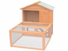 Clapier lapin d'extérieur 144x100x100cm cage pour animaux bois
