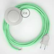 Cordon pour lampadaire, câble RC34 Coton Lait Menthe 3 m. Choisissez la couleur de la fiche et de l'interrupteur! | Blanc