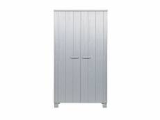 Denis - armoire 2 portes en pin brossé - couleur - gris béton 365556-BET