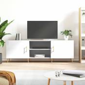 Design In - Meuble TV,Banc tv blanc brillant 150x30x50