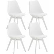 Ensemble de 4 chaises de restauration modernes avec revêtement et cadre de différentes couleurs colore : Blanc Blanc