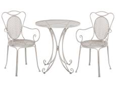 Ensemble de terrasse bistrot table et 2 chaises grises