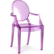 Ghost Style - Fauteuil Louis XiV Design Transparent Violet transparent - pc, Plastique - Violet transparent