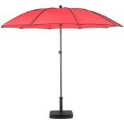 Hesperide - Parasol droit inclinable rond Bogota coquelicot