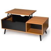 Idmarket - Table basse effie plateau relevable bois et noir - Multicolore