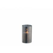 Jolipa - Lampe led en verre gris 7.5x7.5x12.5 cm -