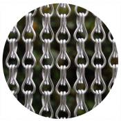 La Tenda - Rideau de porte en aluminium argent mat Alusax 8 90 x 210 cm - Argent mat