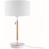 Lampe De Bureau Lampe De Chevet Hauteur 49 cm Design Scandinave Blanc (Ø28 cm), Lampe de bureau blanc/bois - Paco Home