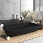 Lavabo à poser de luxe Lavabo Vasque salle de bain rectangulaire Noir mat 71x38 cm Céramique
