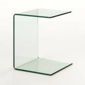 Les Tendances - Table d'appoint carrée verre trempé
