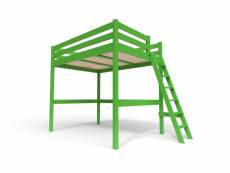 Lit mezzanine bois avec échelle sylvia 140x200 vert