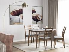 Lot de 2 chaises de salle à manger en bois d'hévéa gris modesto 82015