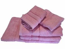 "lot de serviette en bambou rose dimensions - taille