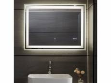 Miroir de salle de bain led tactile mural 3 en 1 éclairage
