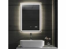 Miroir de salle de bain tactile mural 3 en 1 éclairage