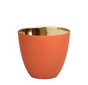 Photophore Summer Small / H 6,5 cm - Porcelaine - & klevering orange/or en céramique