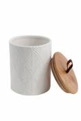 Pot en céramique blanc avec couvercle en bambou Douce 0 95 L