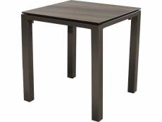 Proloisirs - table en aluminium plateau hpl stoneo 90 cm café et cédar