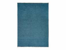 Reversible effect - tapis réversible bleu pétrole/gris foncé 160x230