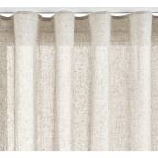 Rideau effet lin translucide avec oeillets ou ruban fronceur, taille xxl , Ruban Beige, 300 x 300cm - Ruban Beige