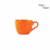 Rose e Tulipani r132300021 F & C Tasse à café avec Soucoupe, Lot de 6, Orange