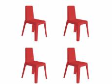 Set 4 chaise julia - resol - rouge - polypropylène