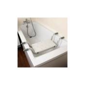 Siège de baignoire - siège de bain suspendu réglable - tabouret de salle de bain - dim. 73-83L x 22l x 18H cm - blanc