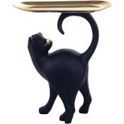 Signes Grimalt Trayage des figures Black Animal Tray Cat 10x23x28cm 28786 - black