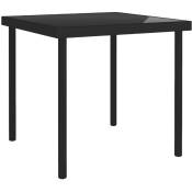 Table � d�ner d'ext�rieur Noir 80x80x72 cm Verre