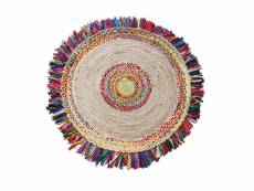 Tapis ballas multicolore diamètre 120 cm the rug republic
