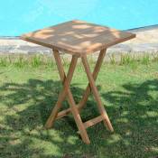 Teck'attitude - Table pliante carré en teck massif Bistrot 60 x 60 cm - Naturel