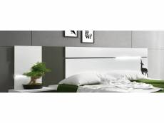 Tête de lit avec led coloris blanc, graphite - longueur