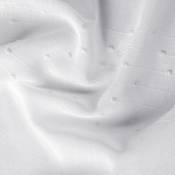 Tissu à fines rayures et pompons - Blanc - 3 m