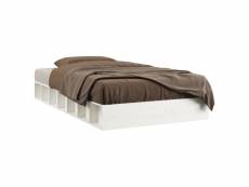 Vidaxl cadre de lit blanc 120x190 cm petit double bois