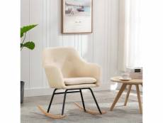 Vidaxl chaise à bascule crème tissu 289529
