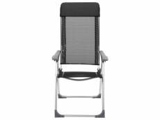Vidaxl chaise pliante de camping 2 pcs noir aluminium
