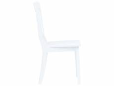 Vidaxl chaises à manger lot de 6 blanc bois d'hévéa massif 277543