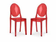 X2 chaises à manger victoria queen design transparent