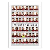 Affiche 50x70 cm - Legends of AC Milan - Olivier Bourdereau