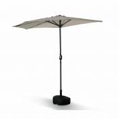 Alice'S Garden Parasol de balcon Ø250cm ? CALVI ? Demi-parasol droit, mât en aluminium avec manivelle d?ouverture, toile sable