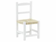 Aubry gaspard - chaise enfant en bois teinté blanc vieilli