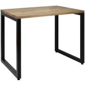 Box Furniture - Table de bureau Icub. Style industriel vintage – 60x120x73 cm. Noir - Noir