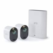 Caméra de vidéosurveillance sans fil Arlo Ultra2 Spotlight 4K blanche lot de 2