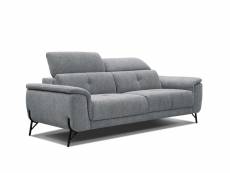 Canapé droit 3 places tissu gris