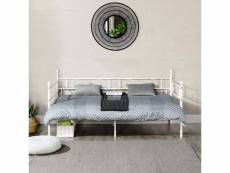 Canapé-lit simple en métal - 90x190 cm - blanc