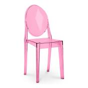 Chaise design polycarbonate Louiva-Couleur Rose transparent
