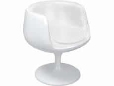 Chaise geneva - simili cuir - coque blanche blanc