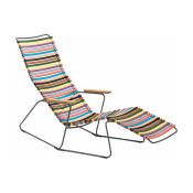Chaise lounge modulable en métal et plastique multicolore