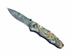 Cjh - he.44003 - couteau cjh aluminium 11,5cm inox decor dragon chinois